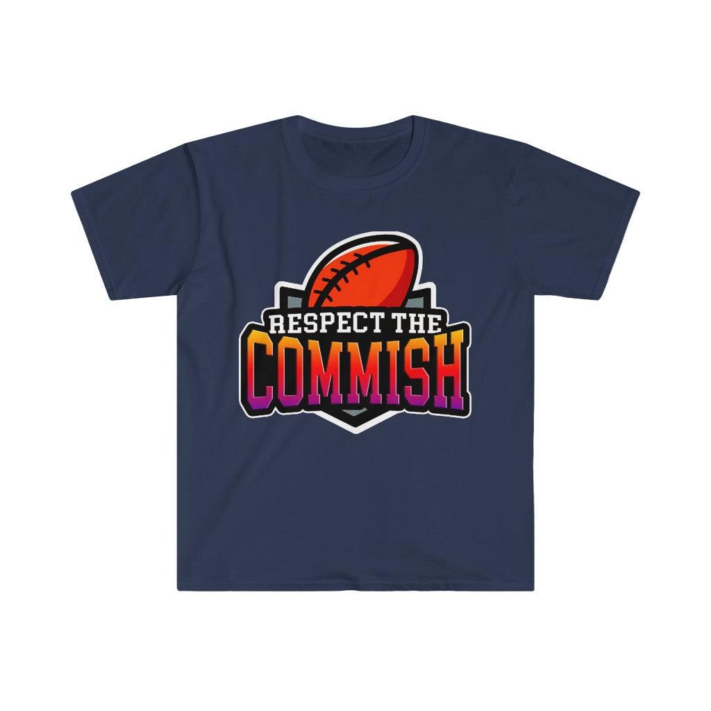 Respect The Commish T-Shirt, Football Tshirt, Football Gift For Men, Fantasy Football Tee Shirt, Commissioner Shirt,Fantasy Football Draft - plusminusco.com