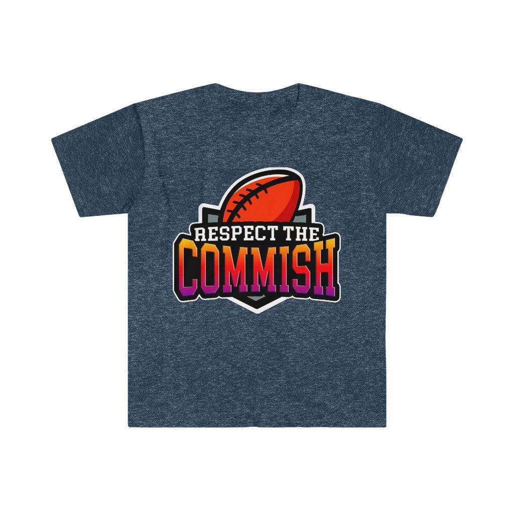 Respect The Commish T-shirt, μπλουζάκι ποδοσφαίρου, δώρο ποδοσφαίρου για άνδρες, μπλουζάκι ποδοσφαίρου φαντασίας, φανέλα Commish, σχέδιο ποδοσφαίρου Fantasy - plusminusco.com