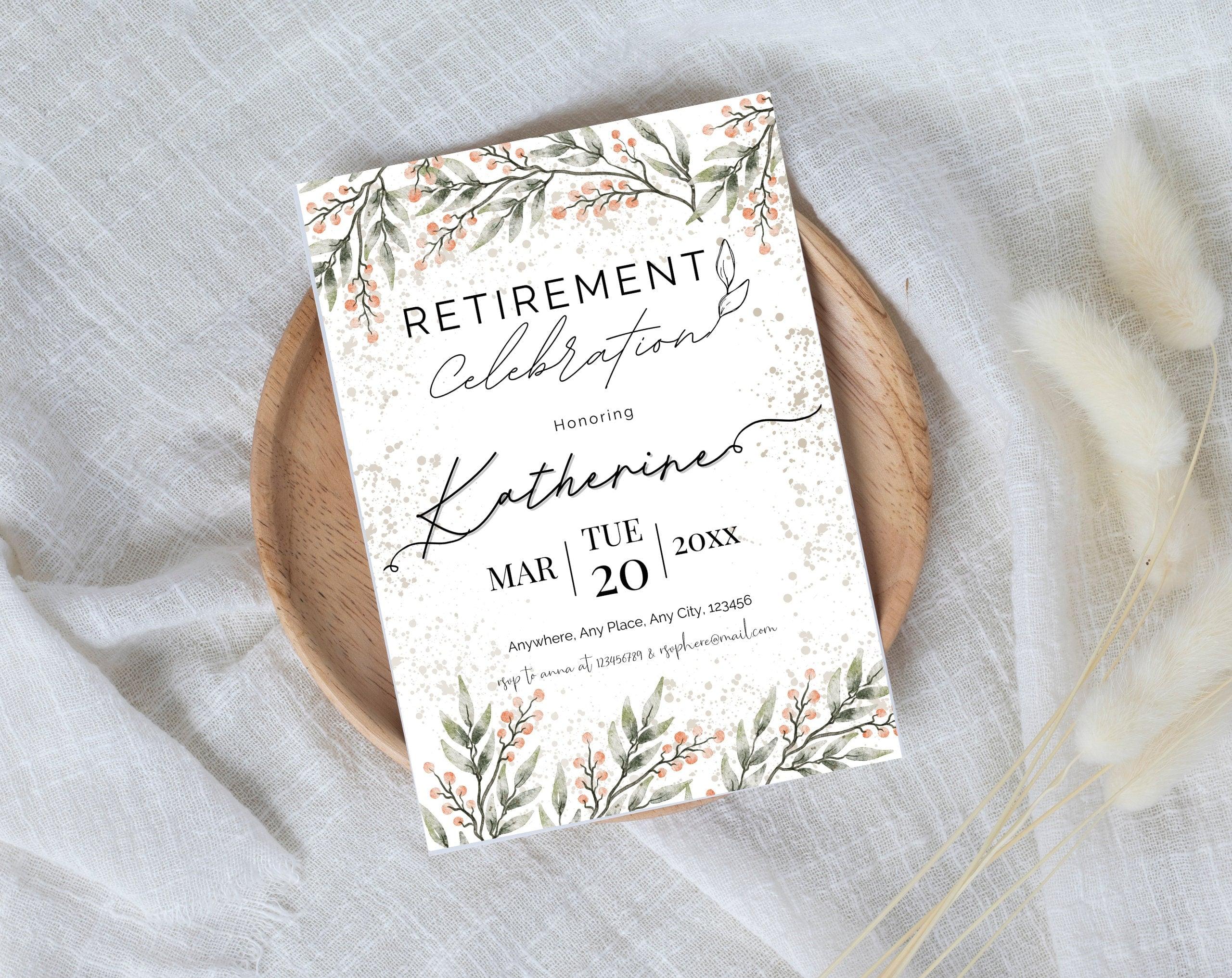 Retirement Party Invitation, Retirement celeberation Invitation Flyer, digital download, Card Template,  digital editable Canva Template - plusminusco.com