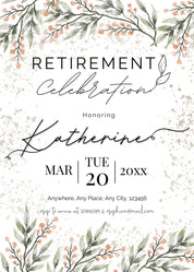 Retirement Party Invitation, Retirement celeberation Invitation Flyer, digital download, Card Template,  digital editable Canva Template - plusminusco.com