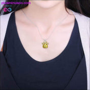 Rhinestone Paw Foot Print Charm Necklace Birthstone Jewelry - plusminusco.com