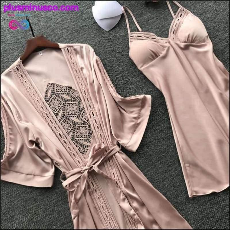 Halātu un kleitu komplekti Sexy Lace Sleep Lounge Pijama - plusminusco.com