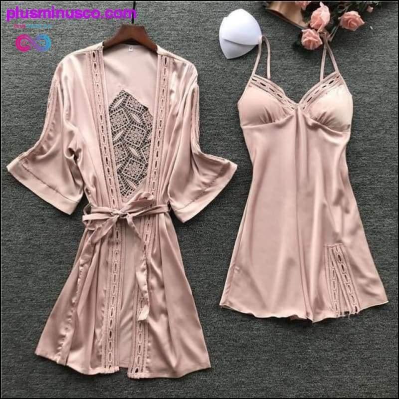 Robe & Gown Sets Sexy Lace Sleep Lounge Pijama - plusminusco.com