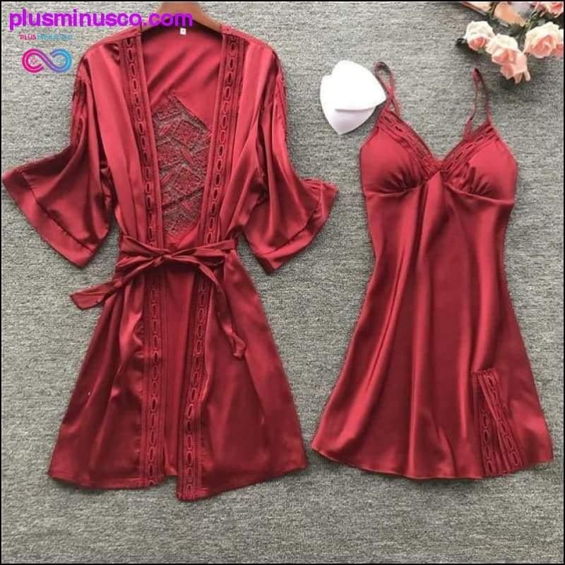 Robe & Gown Sets Sexy Lace Sleep Lounge Pijama - plusminusco.com