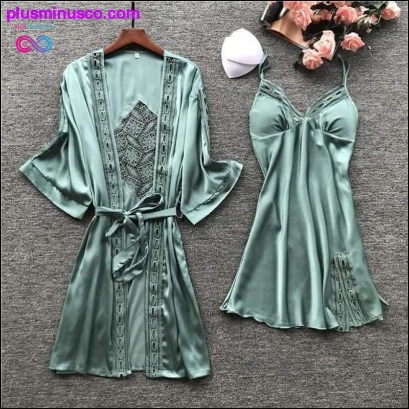 Robe & Gown Sets Sexy Lace Sleep Lounge Pijama - plusminusco.com