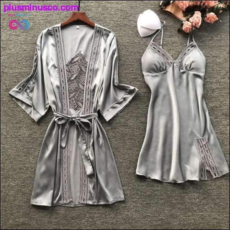 Robe & Gown Sets Sexy Lace Sleep Lounge Pijama - plusminusco.com