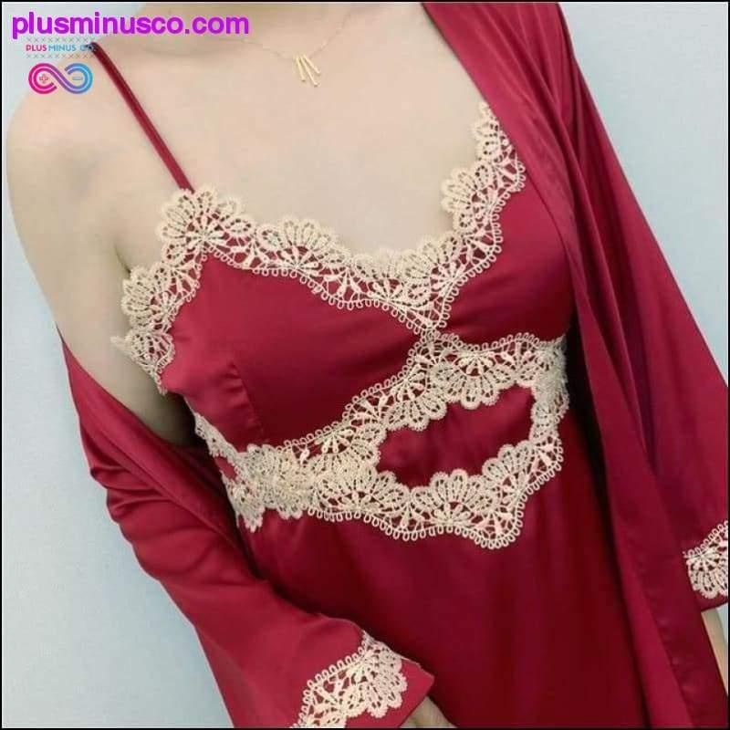 Robe & Gown Sets Sexy Lace Sleep Lounge Pijama - plusminusco.com