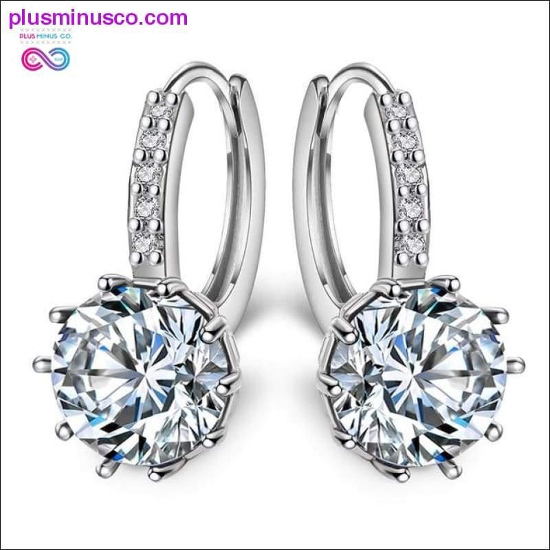 Rose Gold Crystal CZ Bling Drop Earrings for Women Girls - plusminusco.com