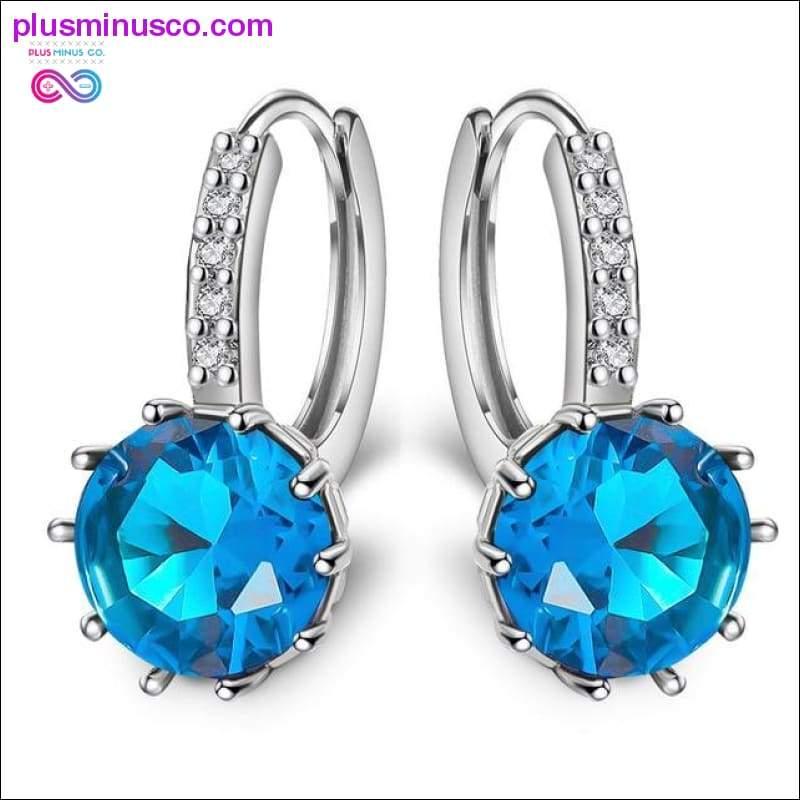 Rose Gold Crystal CZ Bling Drop Earrings for Women Girls - plusminusco.com