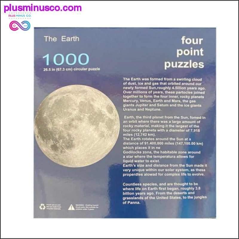 Кръгъл пъзел Луна/ Земя Пъзел 1000 части Труден за - plusminusco.com