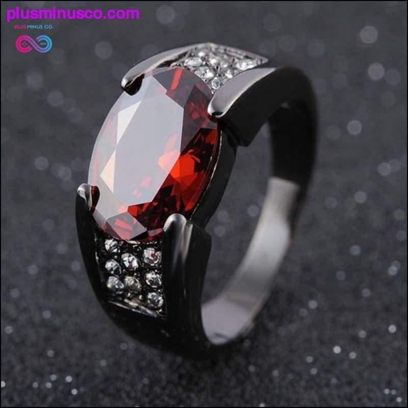 Ruby Obsidian Hip-hop Black Gold Ring Party Wedding Sapphire - plusminusco.com
