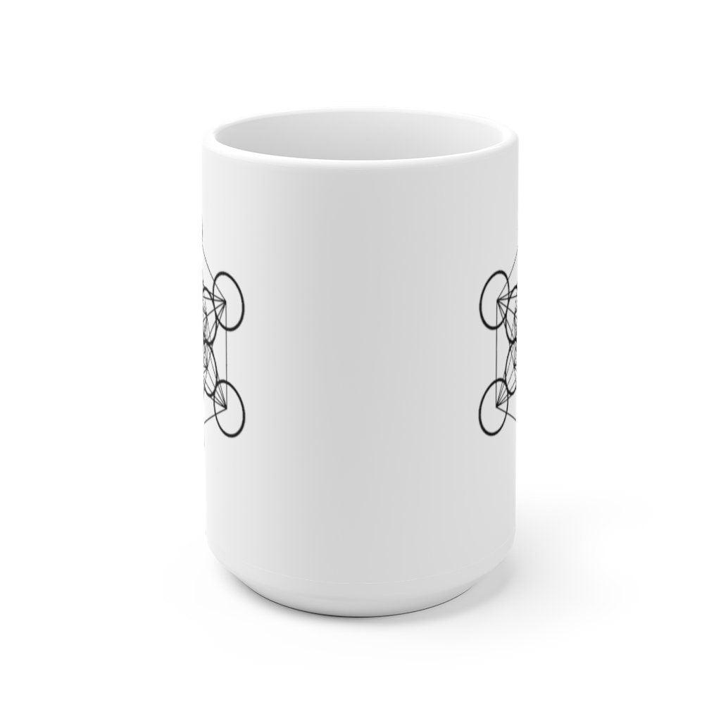 Sacred Geometry, Metatrons Cube Mugs , Sacred Geometry Art White Ceramic Mug - plusminusco.com