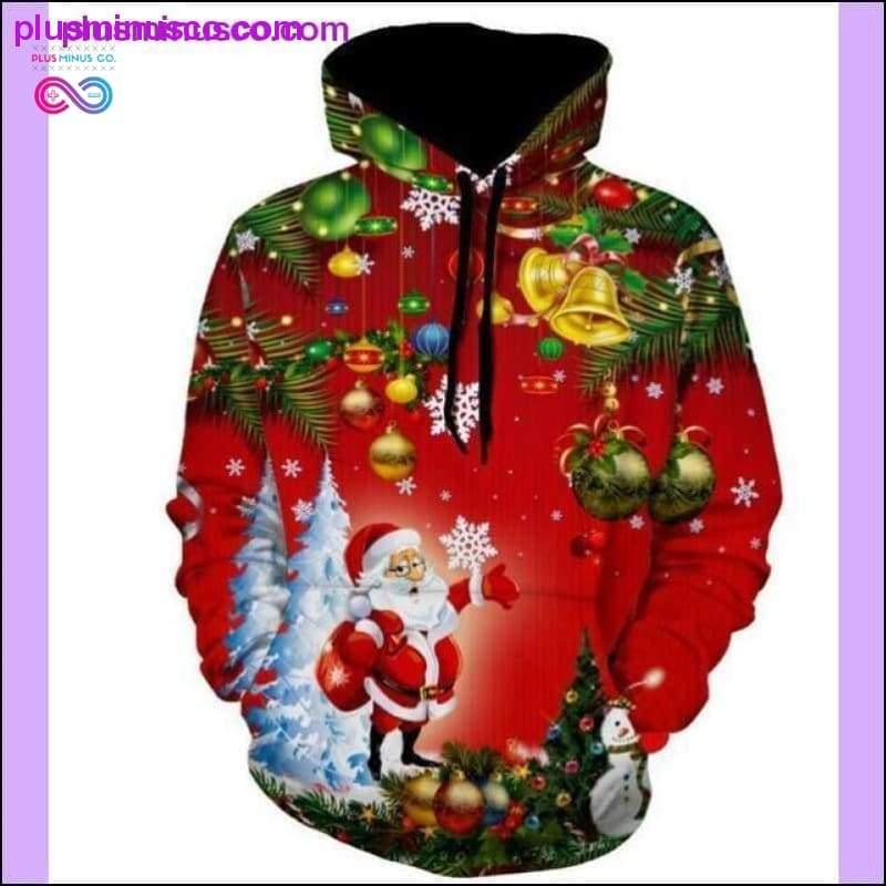 Santa Christmas Tree Jingle Bells Christmas Hoodie 3D - plusminusco.com