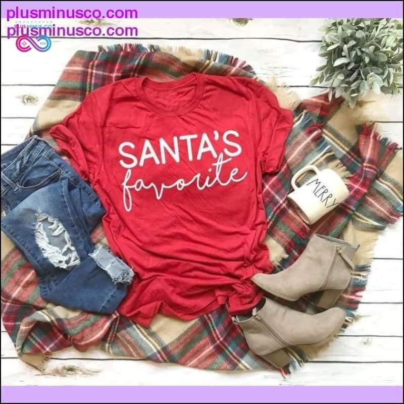 SANTA가 가장 좋아하는 재미있는 힙스터 크리스마스 테마 티셔츠 - plusminusco.com