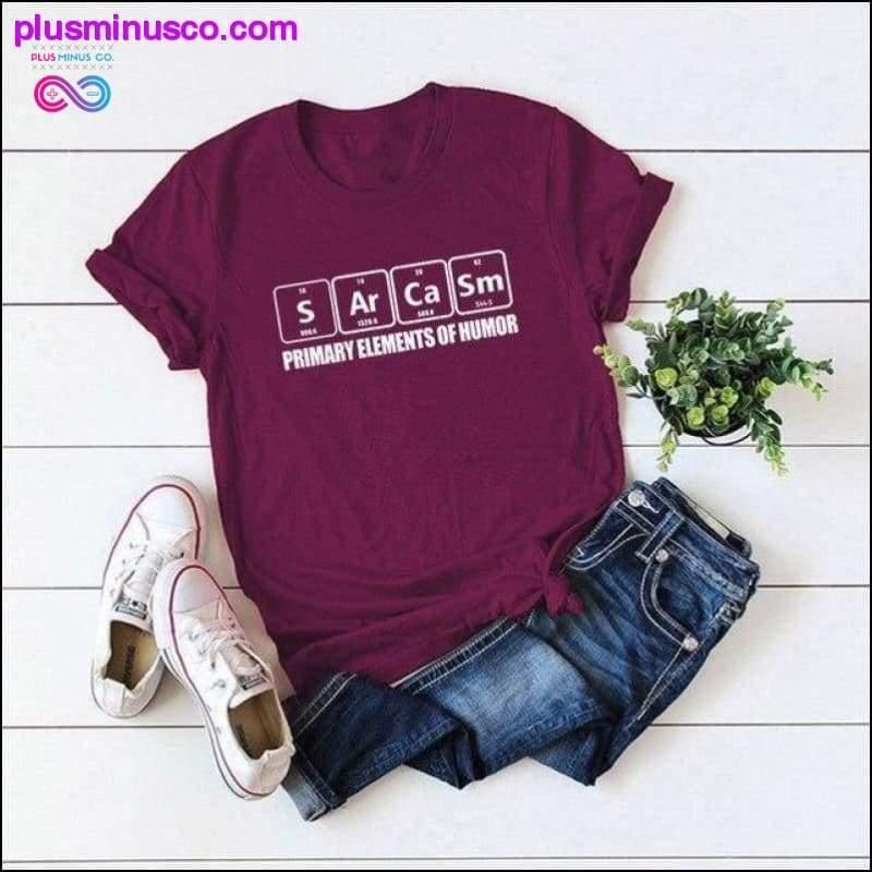 Sarkasms ar burtu apdruku T-krekls Liela izmēra Casual Summer Short - plusminusco.com