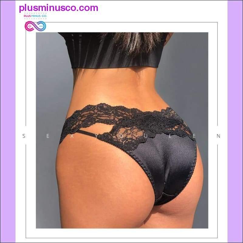 새틴 레이스 섹시한 여성 속옷 낮은 허리 투명 - plusminusco.com