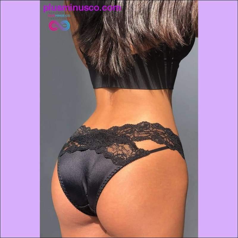 Satin Lace Sexy Women's Underwear Low Waist Transparent - plusminusco.com