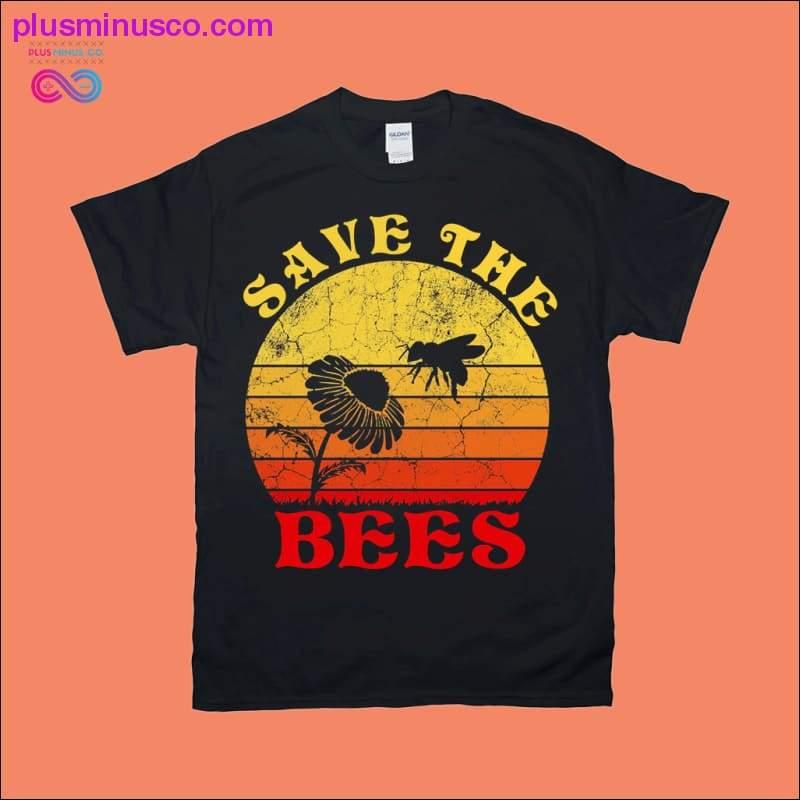 ミツバチを救え | レトロサンセット T シャツ - plusminusco.com