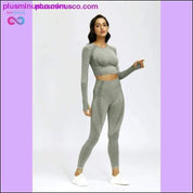 Безшовний набір для йоги Одяг для тренажерного залу Легінси для фітнесу + укорочені - plusminusco.com