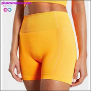 Seamless Yoga Set Women Two 2 Piece Blue Orange Crop top - plusminusco.com