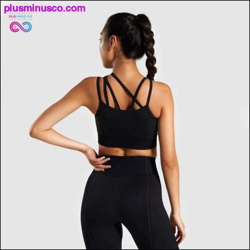 Seamless Yoga Set Women Two 2 Piece Blue Orange Crop top - plusminusco.com