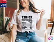 Camisetas com informações nutricionais para idosos de 2022, comprometidas, educadas, inteligentes, confiantes, nunca desistem, positivas, presente de formatura para a turma de 2022 - plusminusco.com