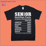 Тениски с факти за храненето за старши 2023 г. - plusminusco.com