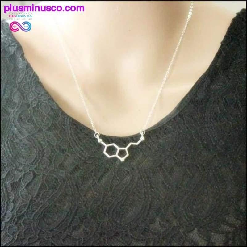 Serotonin Molecule Necklace Small Pendant Necklaces for - plusminusco.com