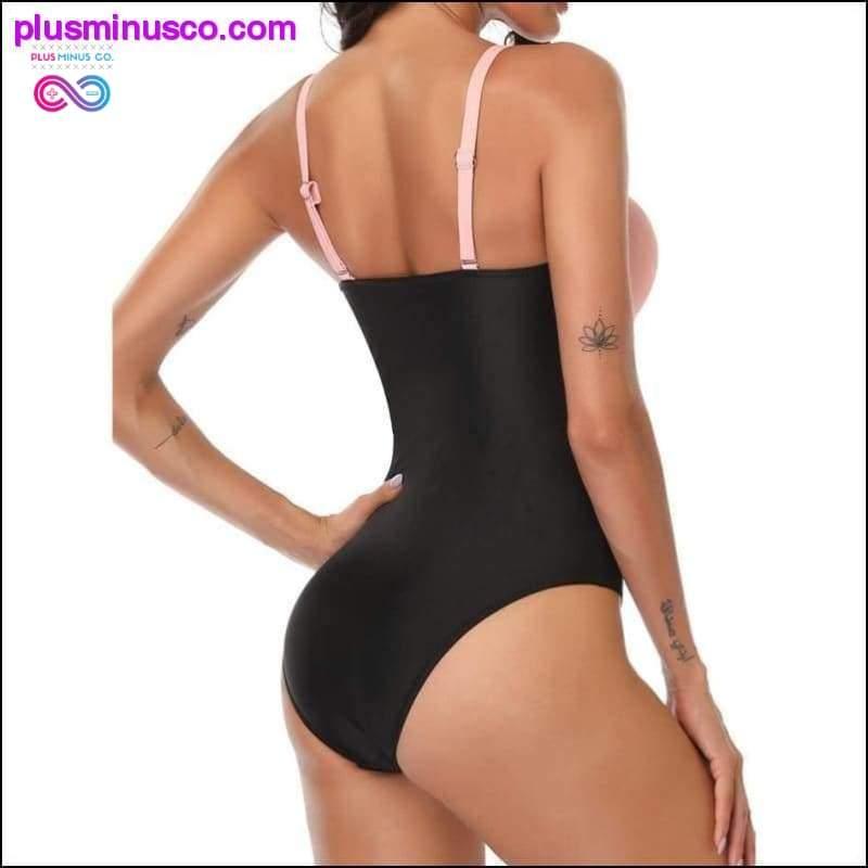 Sexy dámské plavky Deep V One Piece Plus Size - plusminusco.com