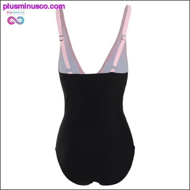 Sexy Deep V Mulheres One Piece Plus Size Swimwear - plusminusco.com