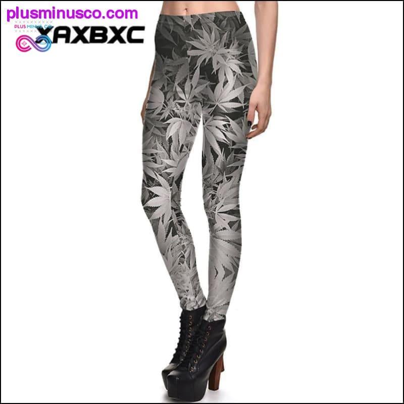 Sexy Girl Pencil Pants Melns, Balts Weed Maple Leaf Printed - plusminusco.com