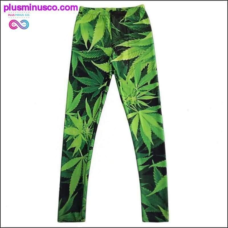 Сексуальные брюки-карандаш для девушек, черно-белые принты с кленовым листом и сорняками - plusminusco.com