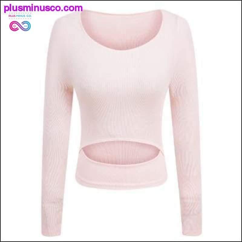Sexy Yoga-Top mit offenem Rücken, aktives Damen-Langarmshirt – plusminusco.com
