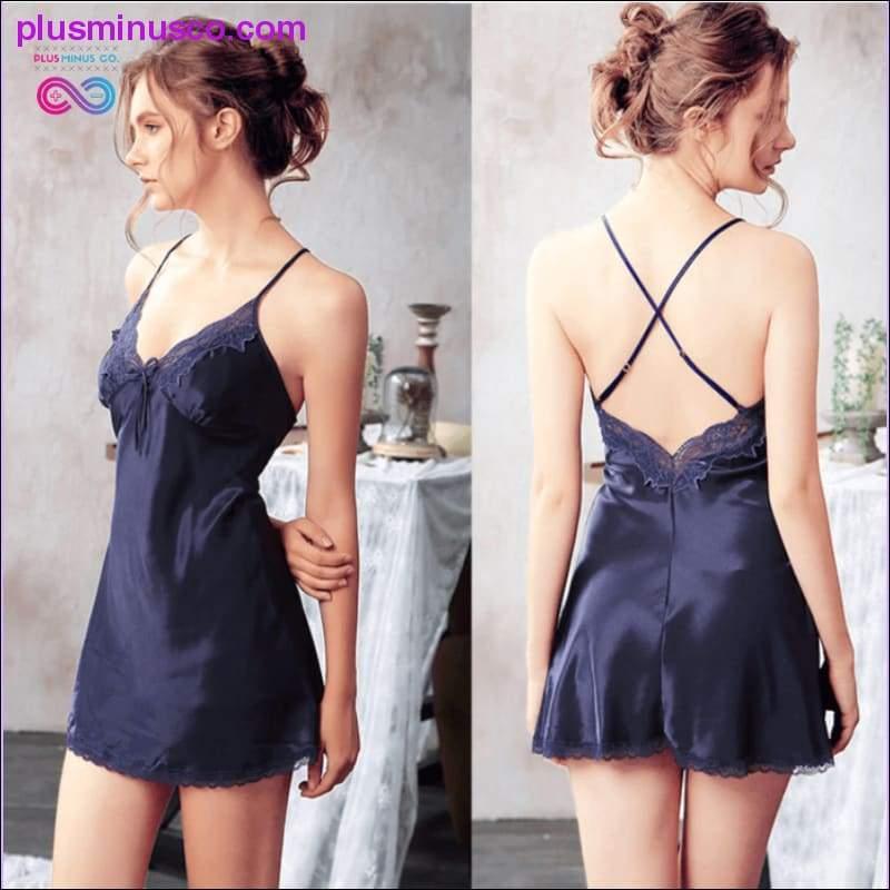 Sexy Spaghetti Strap Lace Nightgown Trim Lingerie Women - plusminusco.com