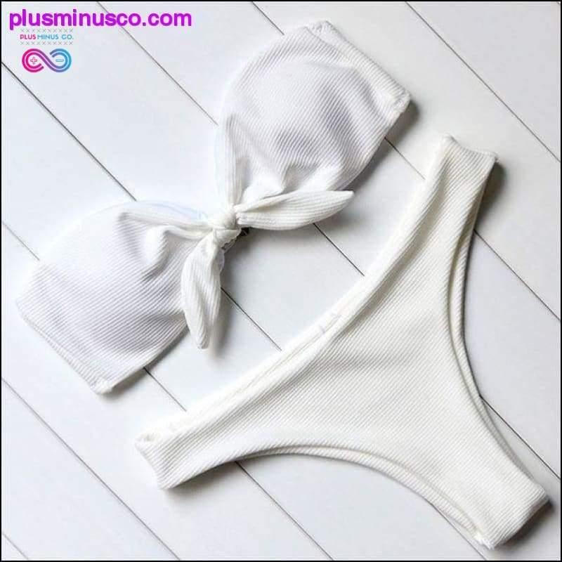 Sexig axelbandslös Bikini Set Off Shoulder - plusminusco.com