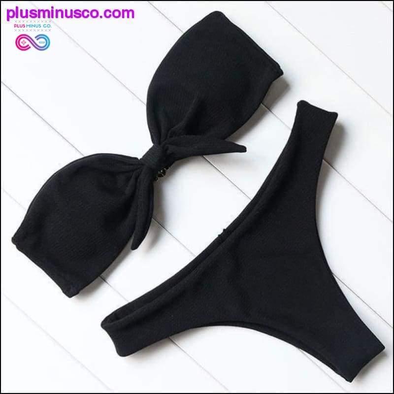 Sexy trägerloses Bikini-Set, schulterfrei – plusminusco.com