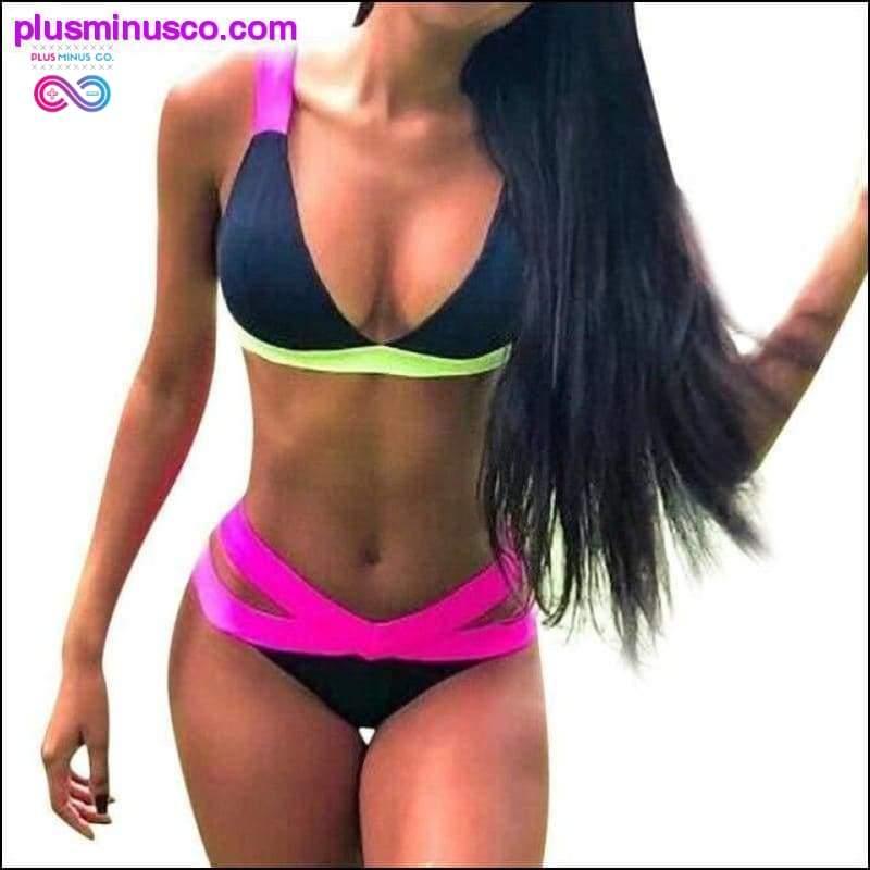 Sexy Summer Women's Swimsuit Push Up Solid Separate Swimsuit - plusminusco.com