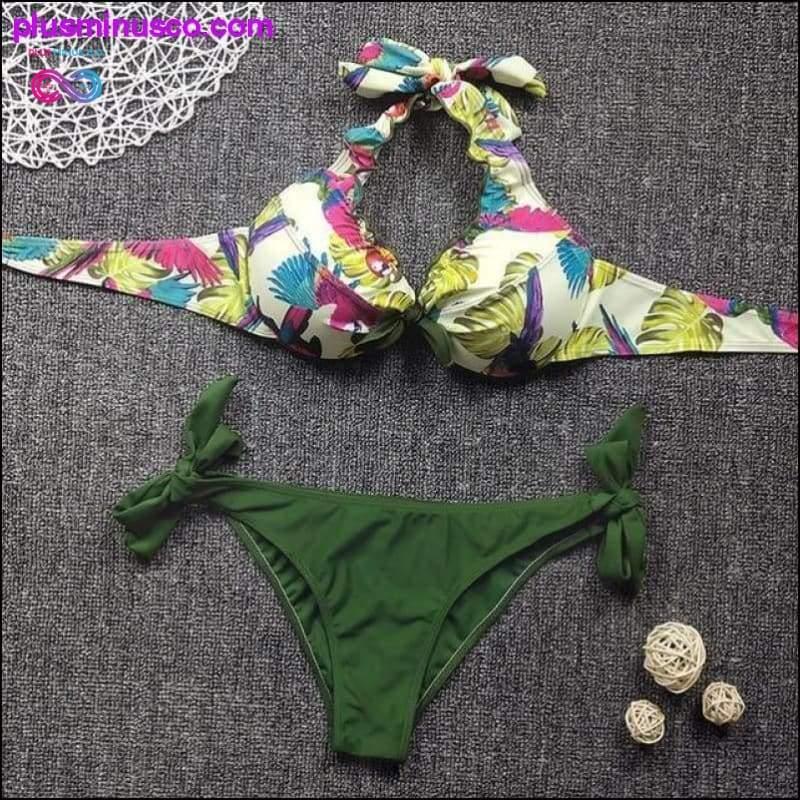Sexy Vintage-Print-Bikinis 2020 Push-up-Bikini-Set für Damen – plusminusco.com