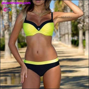 Sexy Women Striped Patchwork Bathing Suit - plusminusco.com