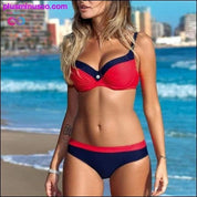 Sexy Women Striped Patchwork Bathing Suit - plusminusco.com