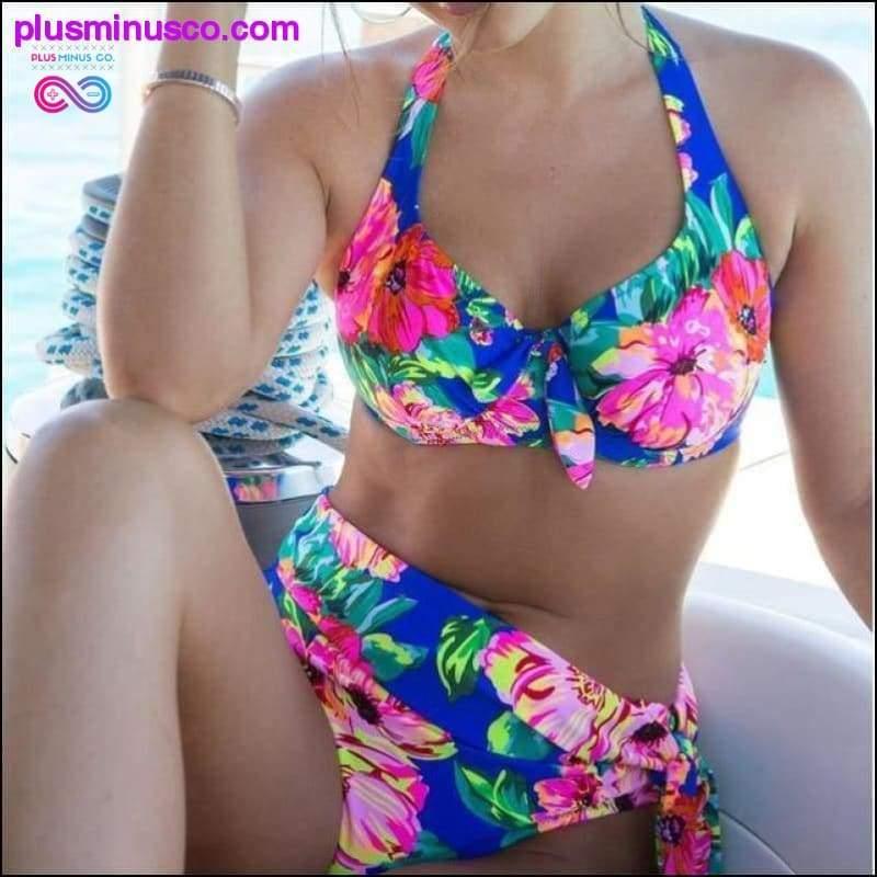 Sexy dámske plavky s pruhovaným patchworkom - plusminusco.com
