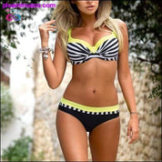 Sexy Women Striped Patchwork Bathing Suit - plusminusco.com