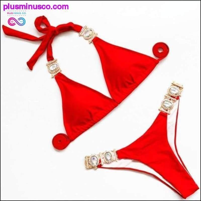 Бліскучы дыяментавы купальнік Crystal Bikini Women Brazilian - plusminusco.com