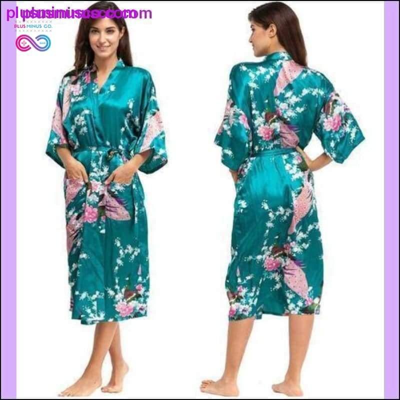 Silke Kimono Morgenkåpe Dame Satin Robe Silke Robes Night - plusminusco.com