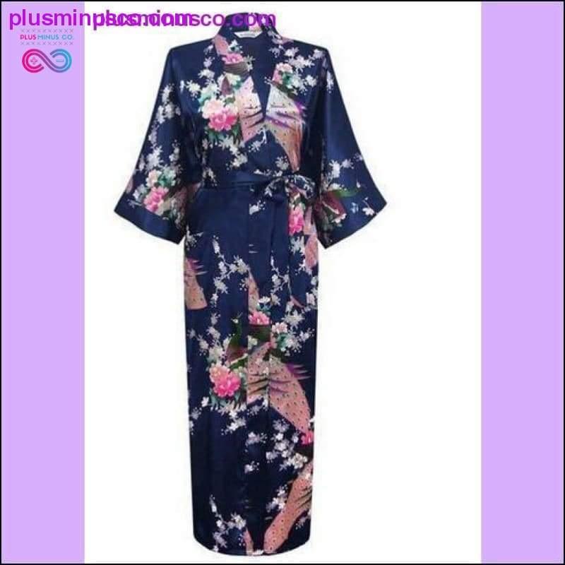 Svileni kimono kopalni plašč Ženska satenasta halja Silk Robes Night - plusminusco.com