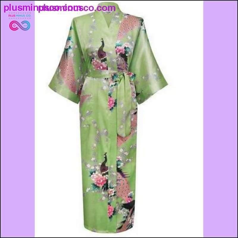 Robe quimono de seda Roupão de banho feminino Robe de cetim Robes de seda Noite - plusminusco.com