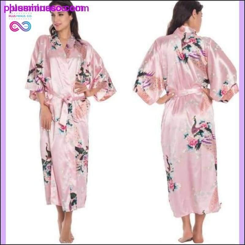 Zijden Kimono Badjas Badjas Dames Satijnen Kamerjas Zijden Badjassen Nacht - plusminusco.com