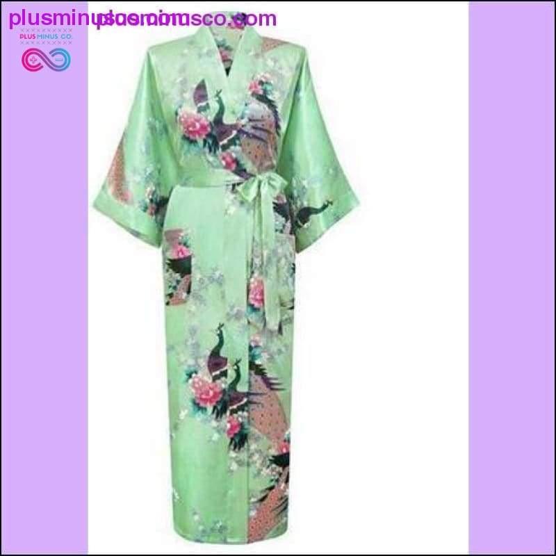 Robe quimono de seda Roupão de banho feminino Robe de cetim Robes de seda Noite - plusminusco.com