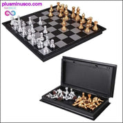 مجموعة الشطرنج المغناطيسية الفضية والذهبية - plusminusco.com