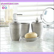 Silver Shimmer Bath Accessory Set ll Plusminusco.com - plusminusco.com